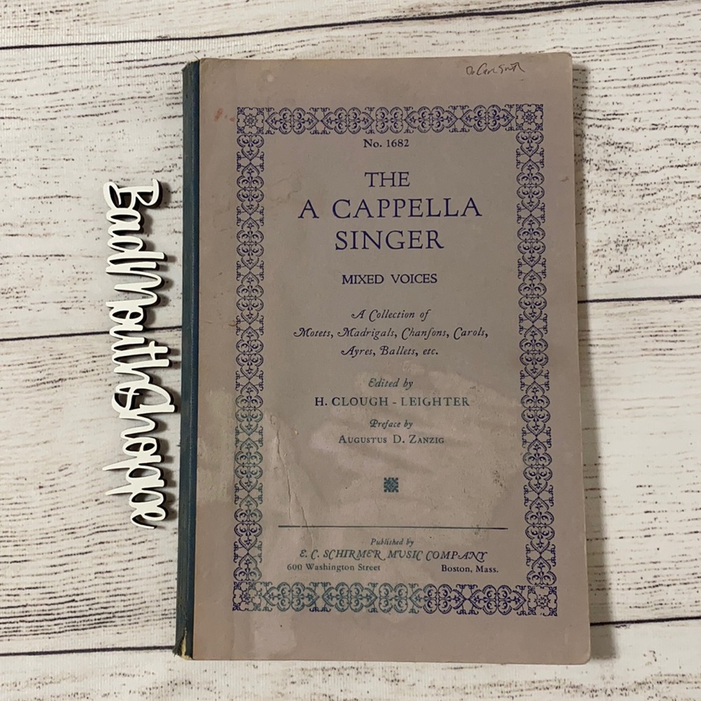 THE A CAPPELLA SINGER Vintage Antique Sheet Music Book for Mixed Voices